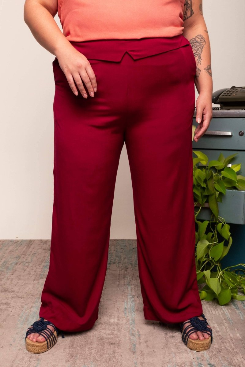 Calça Reta Office Cós em V - Marsala - Uhnika