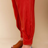 Calça de Viscose Sarja com Bolsos - Terracota - Uhnika