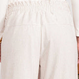 Calça Wide Leg Moletinho com Nó - Off White - Uhnika