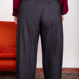 Calça Wide Leg Moletinho com Cinto - Preto - Uhnika