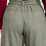 Calça Wide Leg Moletinho com Cinto - Verde - Uhnika