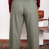 Calça Wide Leg Moletinho com Cinto - Verde - Uhnika