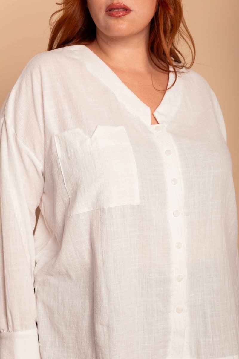 Camisa de Algodão Nômade - Off White - Uhnika