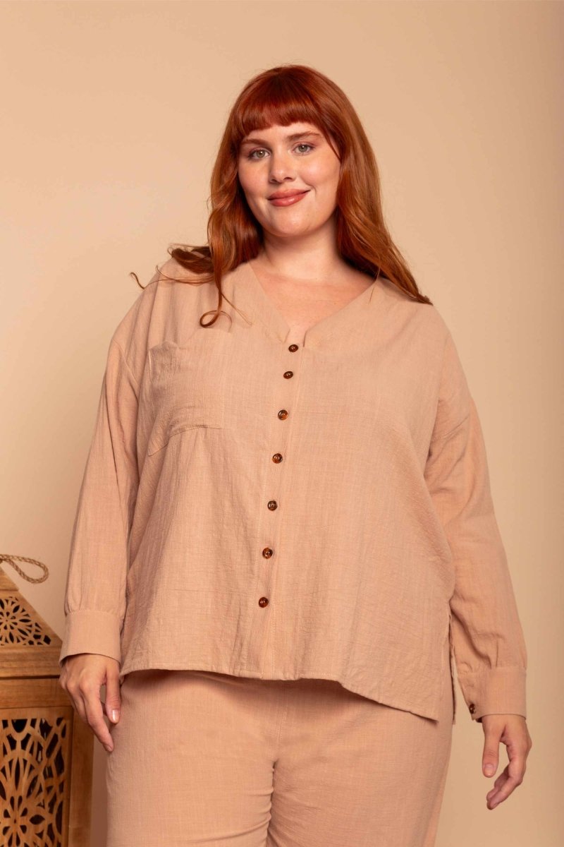 Camisa de Algodão Nômade - Capuccino - Uhnika