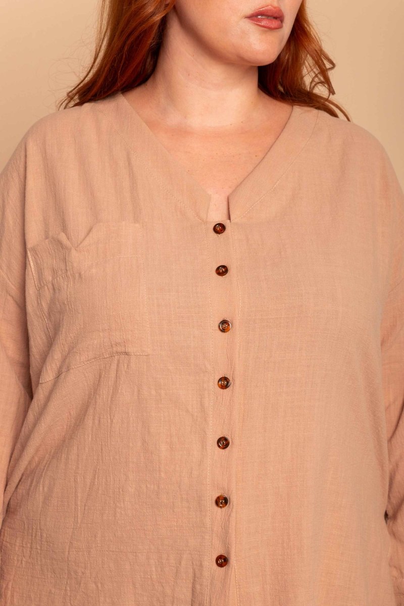 Camisa de Algodão Nômade - Capuccino - Uhnika