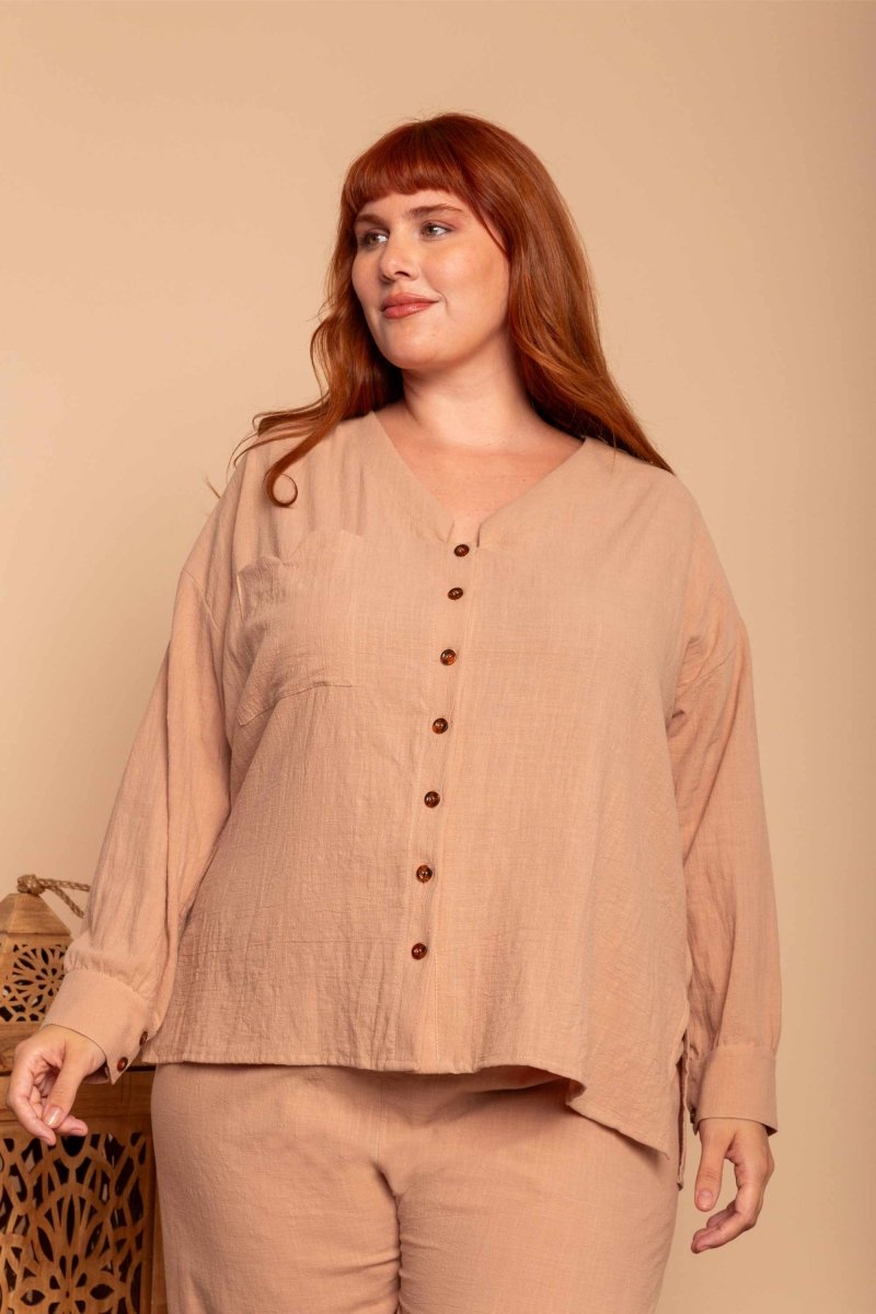 Camisa de Algodão Nômade - Capuccino - Uhnika