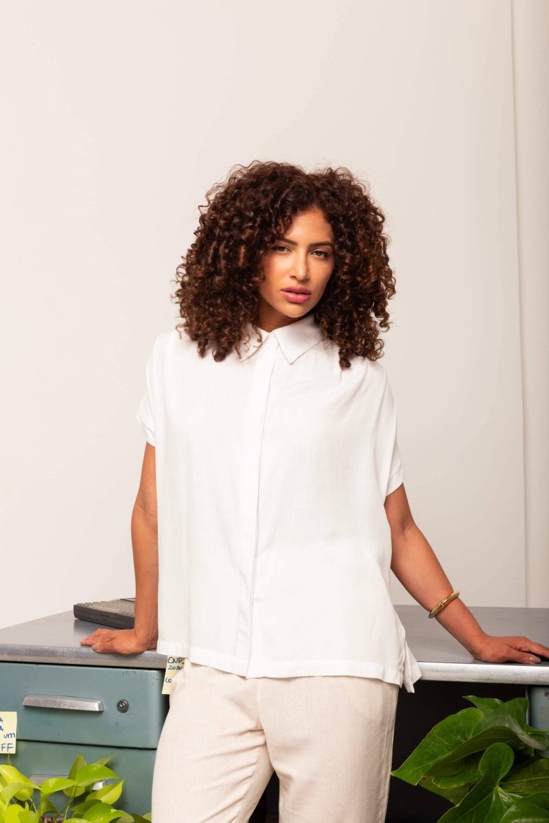 Camisa Feminina Office Comfy - Off White - Uhnika