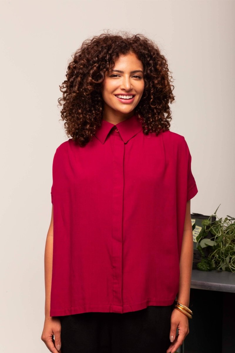 Camisa Feminina Office Comfy - Marsala - Uhnika