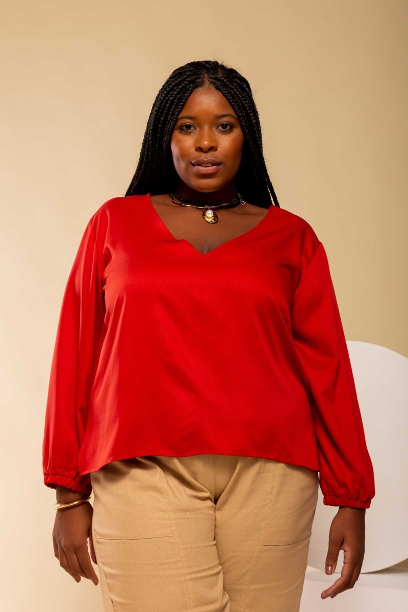 Camisa Gola V Feminina - Terracota - Uhnika