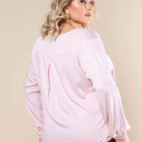 Camisa Gola V Feminina - Rosa - Uhnika