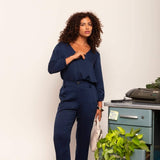 Camisa Gola V Feminina - Azul Marinho - Uhnika