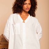 Camisa de Algodão Nômade - Off White - Uhnika