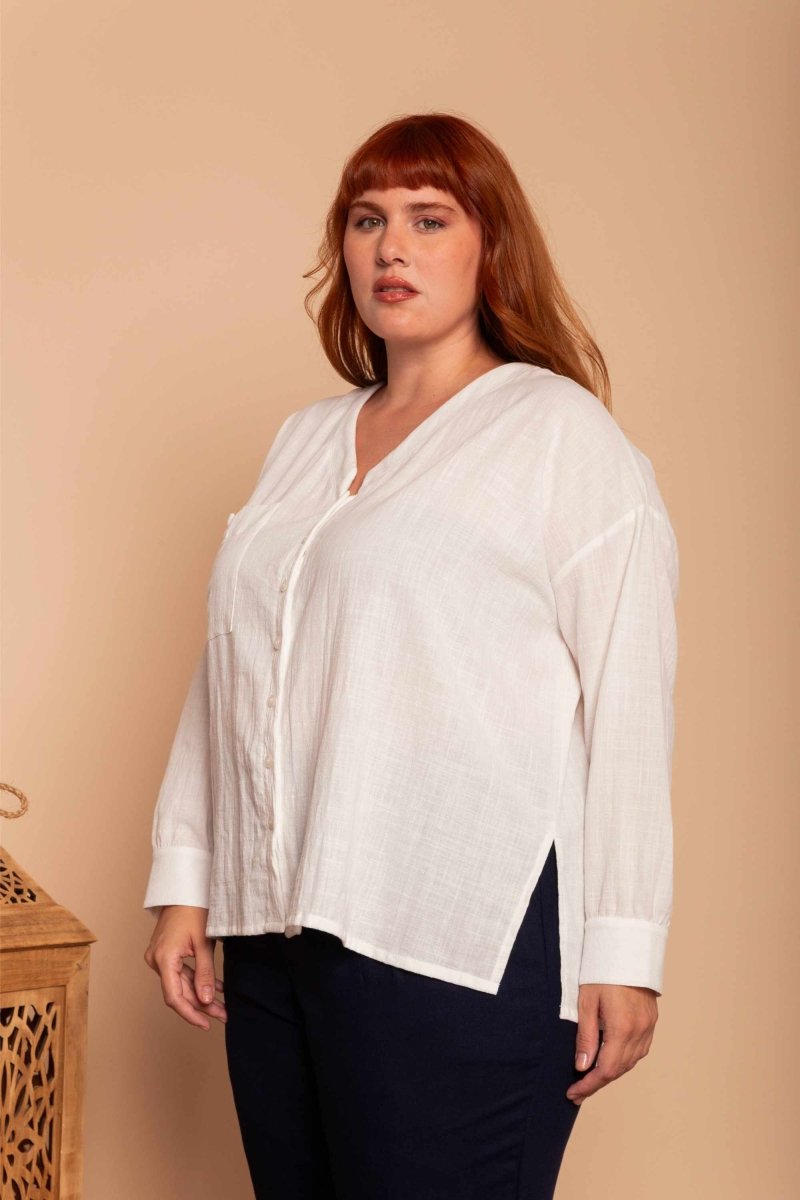 Camisa de Algodão Nômade - Off White - Uhnika