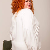 Camisa Gola V Feminina - Off White - Uhnika