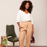 Camisa Gola V Feminina - Off White - Uhnika