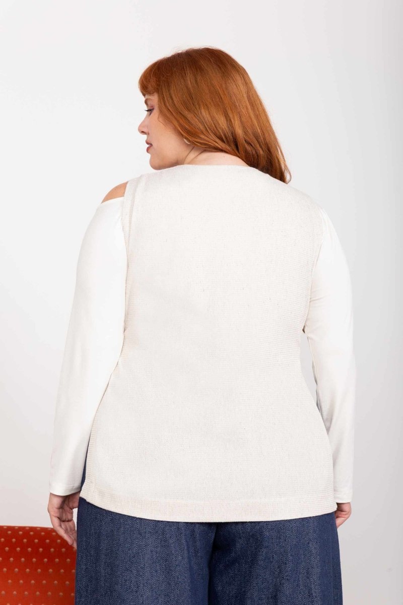 Colete Gola V - Off White - Uhnika