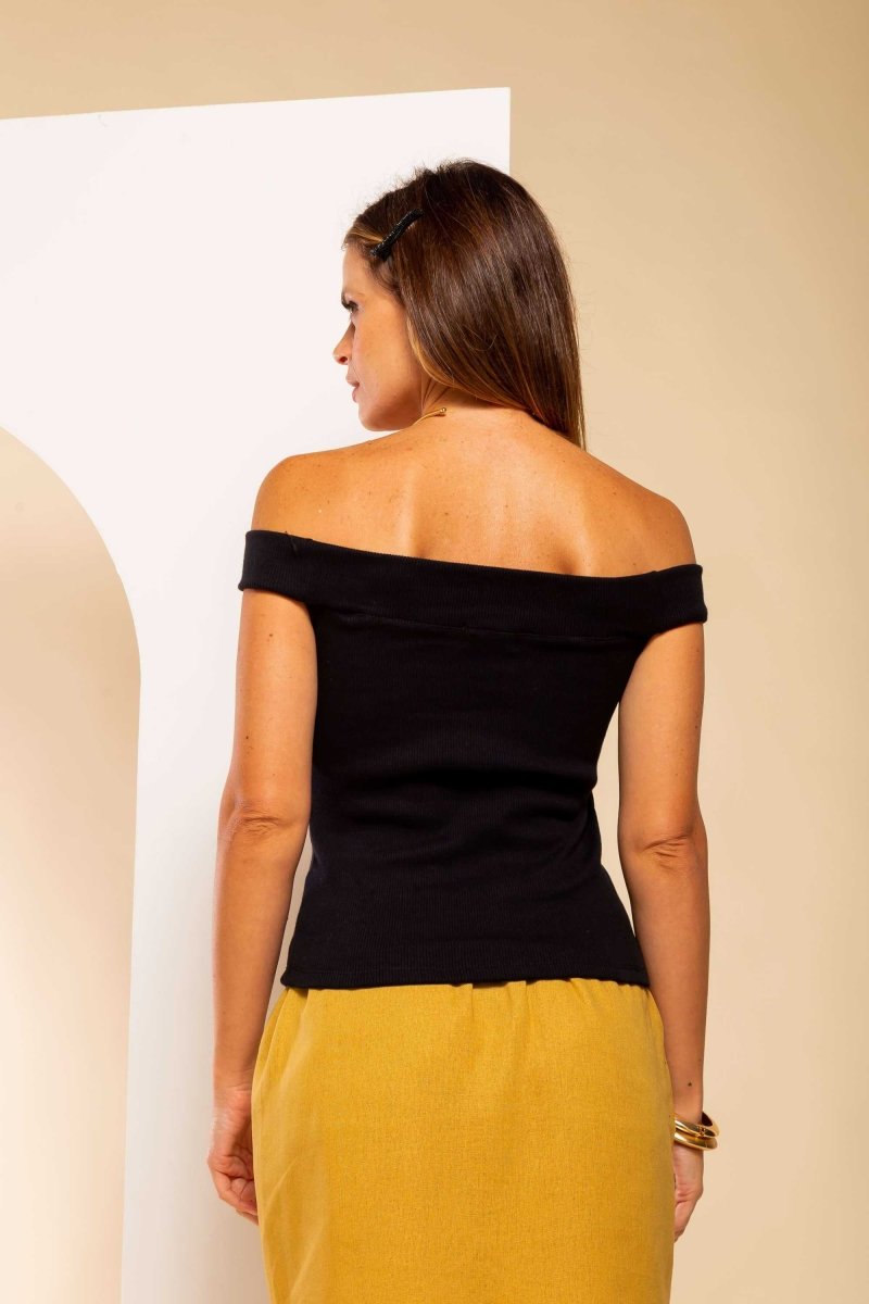 Blusa Canelada Ombro a Ombro - Off White - Uhnika