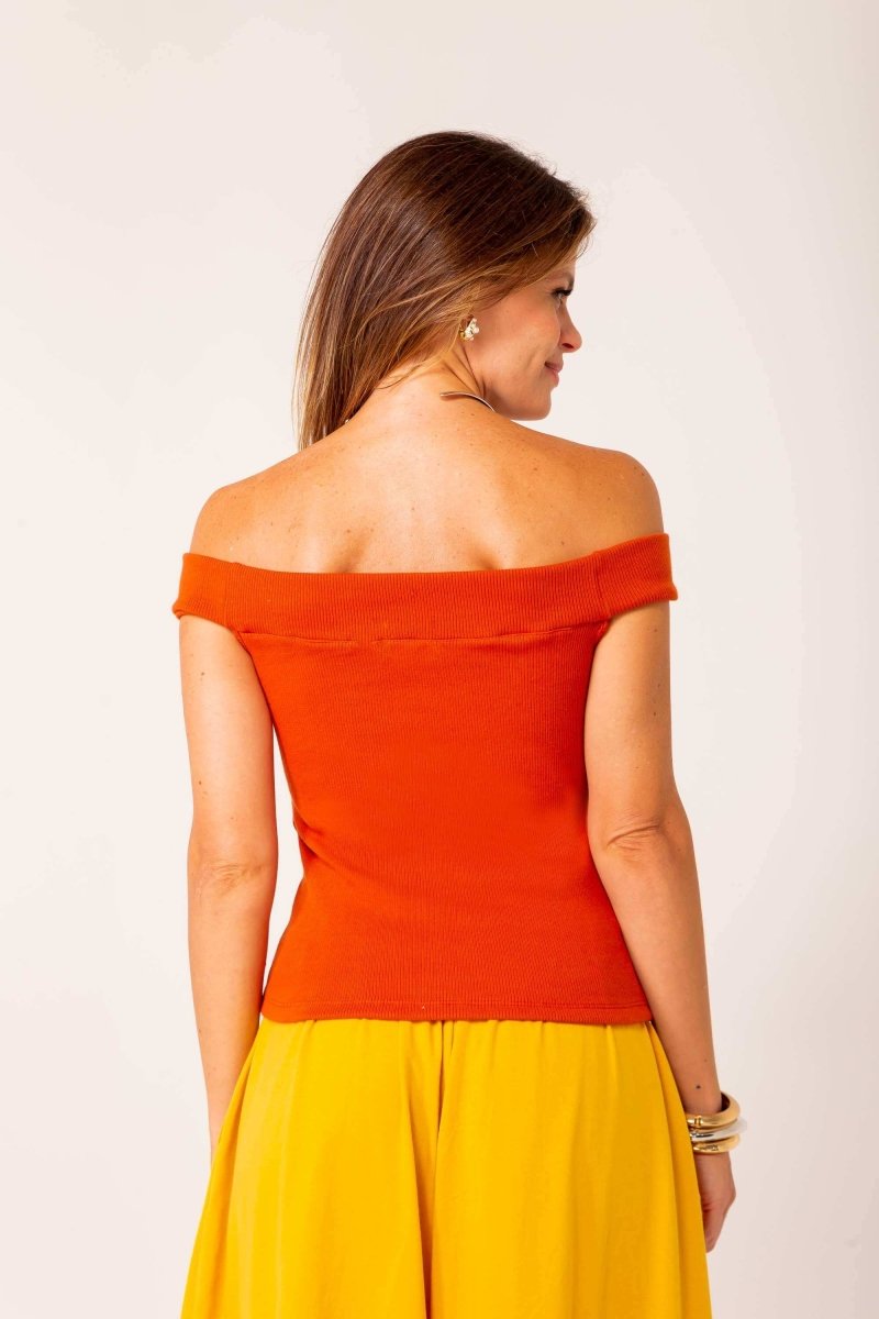 Blusa Canelada Ombro a Ombro - Off White - Uhnika