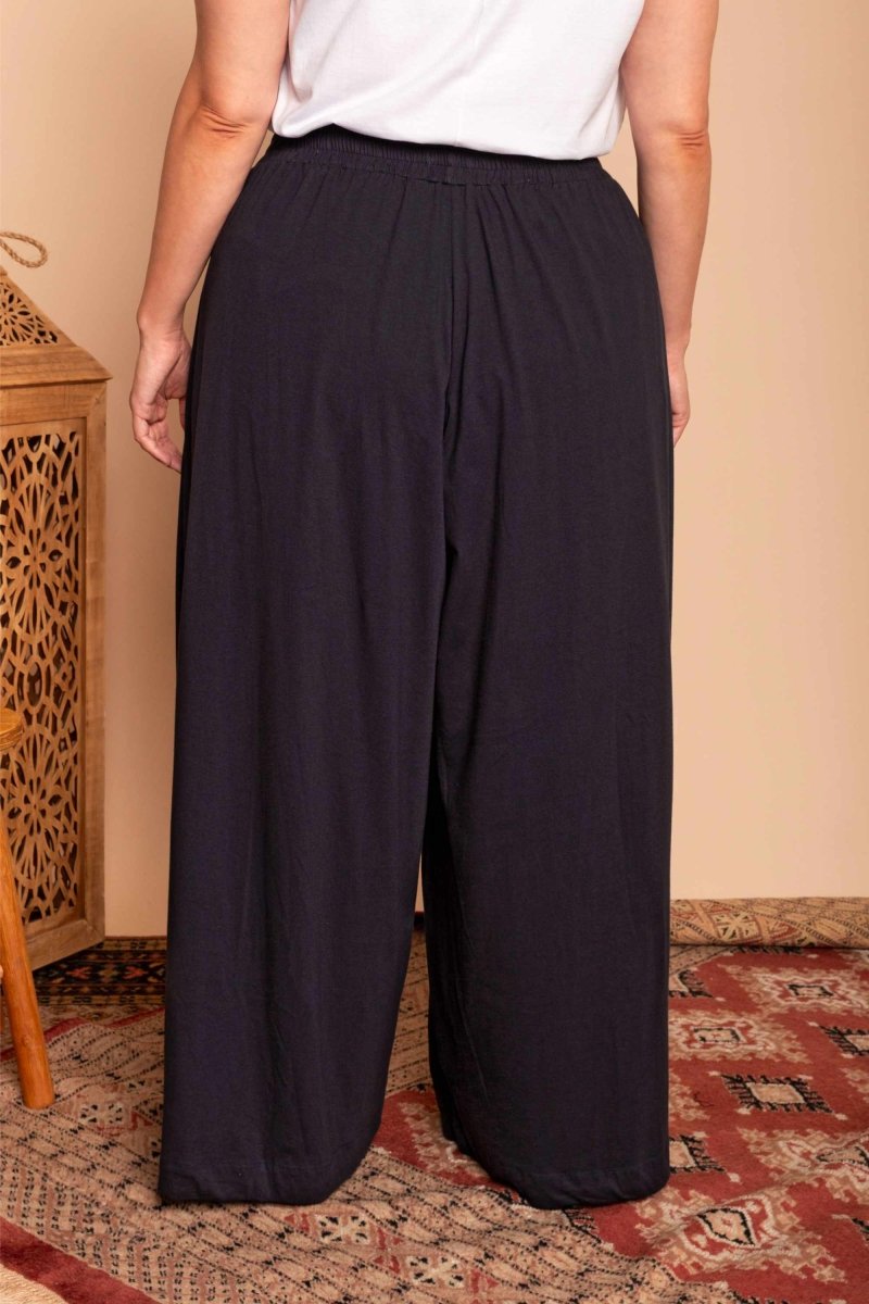 Calça Pantalona de Malha - Azul Marinho - Uhnika
