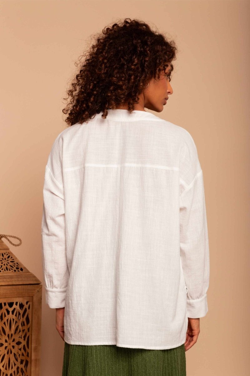 Camisa de Algodão Nômade - Off White - Uhnika