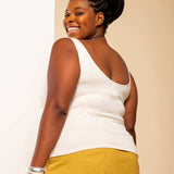 Blusa Decote Profundo Costas - Linho Natural - Uhnika