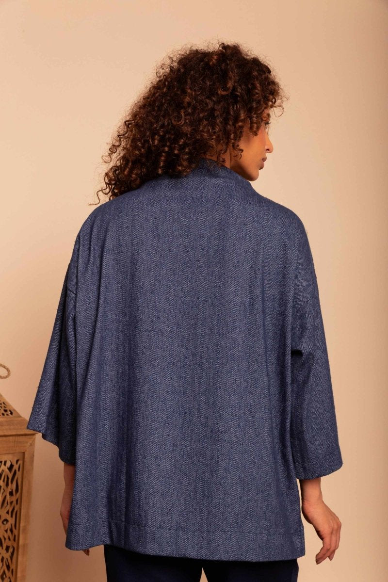 Moletom Gola Alta Oversized - Azul - Uhnika