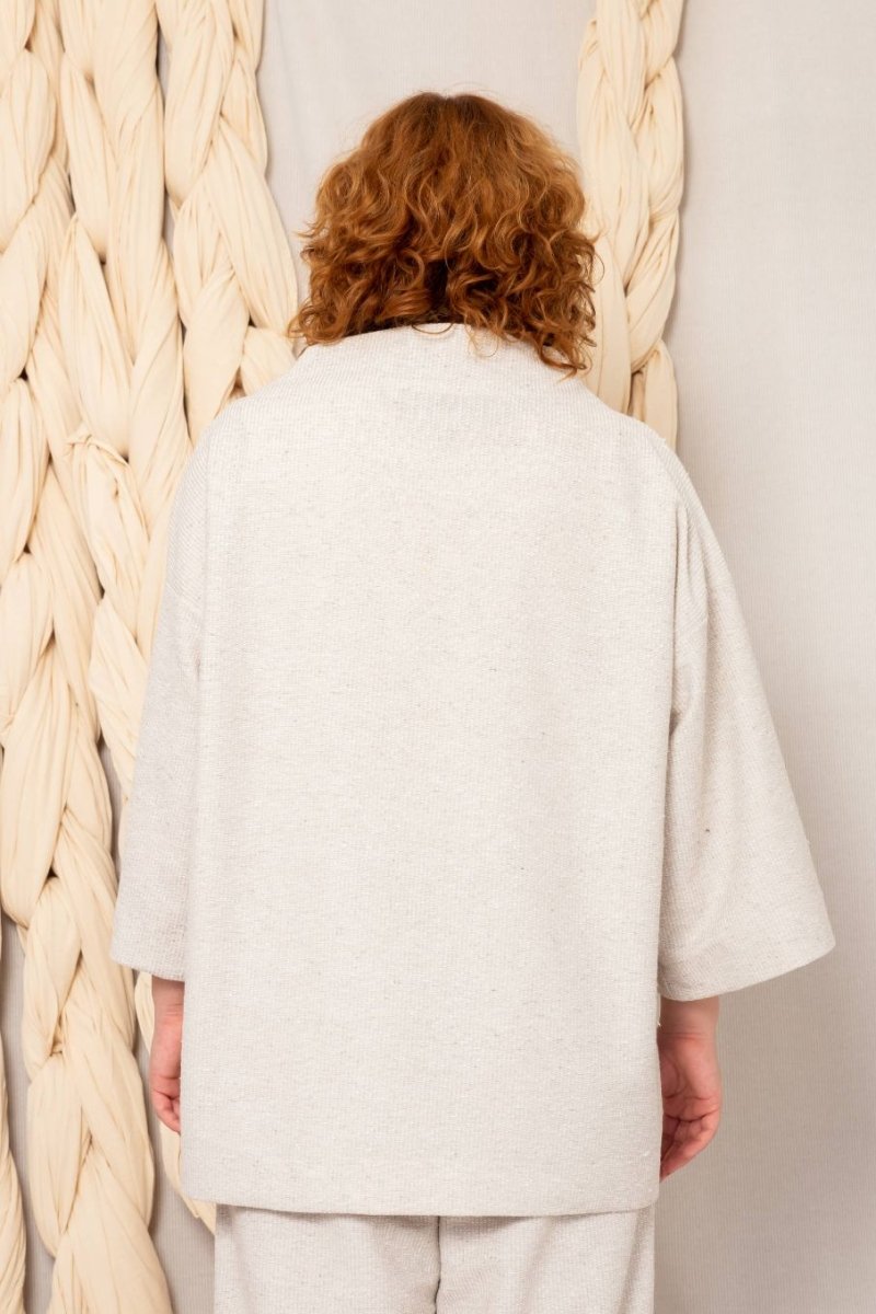 Moletom Gola Alta Oversized - Off White - Uhnika