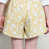 Shorts de Linho Savana - Floral Amarelo - Uhnika