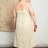 Vestido Midi Feminino Amália - Floral Amarelo - Uhnika