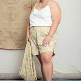 Shorts de Linho Savana - Floral Amarelo - Uhnika
