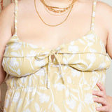 Vestido Midi Feminino Amália - Floral Amarelo - Uhnika