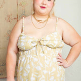Vestido Midi Feminino Amália - Floral Amarelo - Uhnika