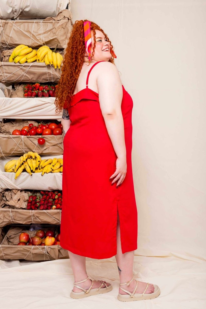 Vestido de Linho Luna - Vermelho - Uhnika