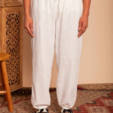Calça de Algodão Nômade - Off White - Uhnika