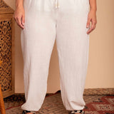 Calça de Algodão Nômade - Off White - Uhnika