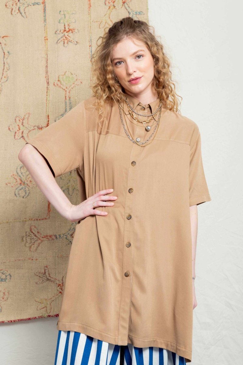 Camisa Oversized - Capuccino - Uhnika