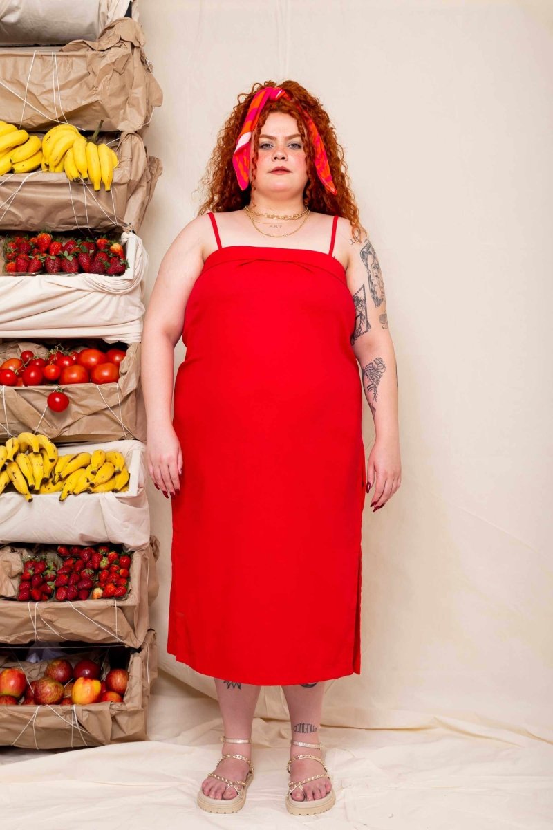 Vestido de Linho Luna - Vermelho - Uhnika