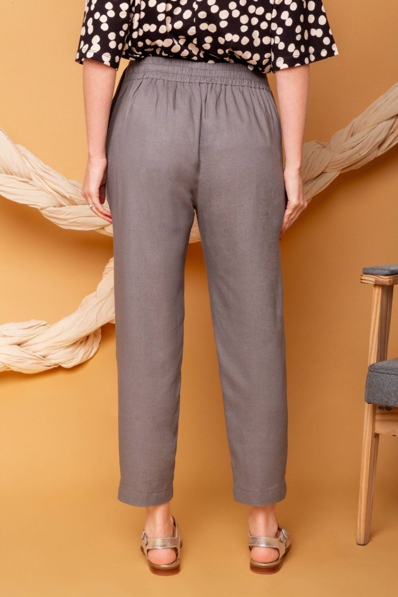 Calça Skinny de Linho - Cinza - Uhnika