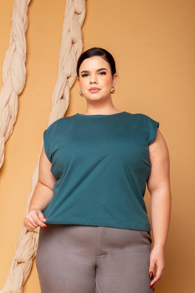 Blusa de Malha com Botões - Verde Aquático - Uhnika