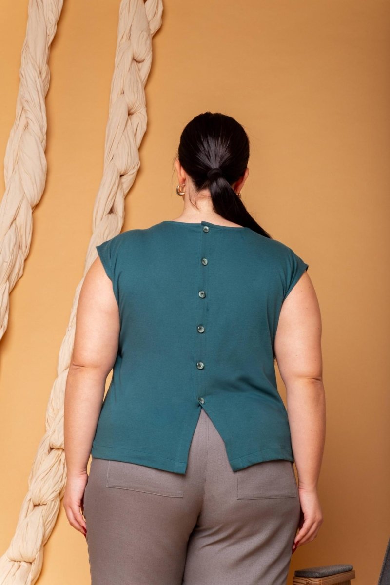 Blusa de Malha com Botões - Verde Aquático - Uhnika