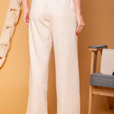 Calça Wide Leg Moletinho com Cinto - Off White - Uhnika