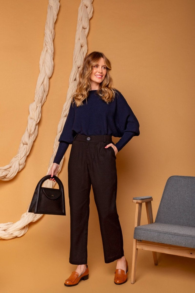 Calça Reta Alfaiataria Feminina - Preto - Uhnika