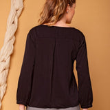 Camisa Gola V Feminina - Preto - Uhnika