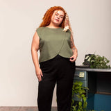 Blusa Feminina de Linho Pétala - Verde - Uhnika