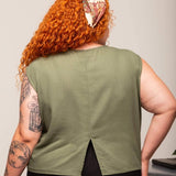 Blusa Feminina de Linho Pétala - Verde - Uhnika