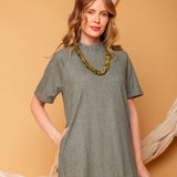 Vestido Midi Manga Curta - Verde - Uhnika