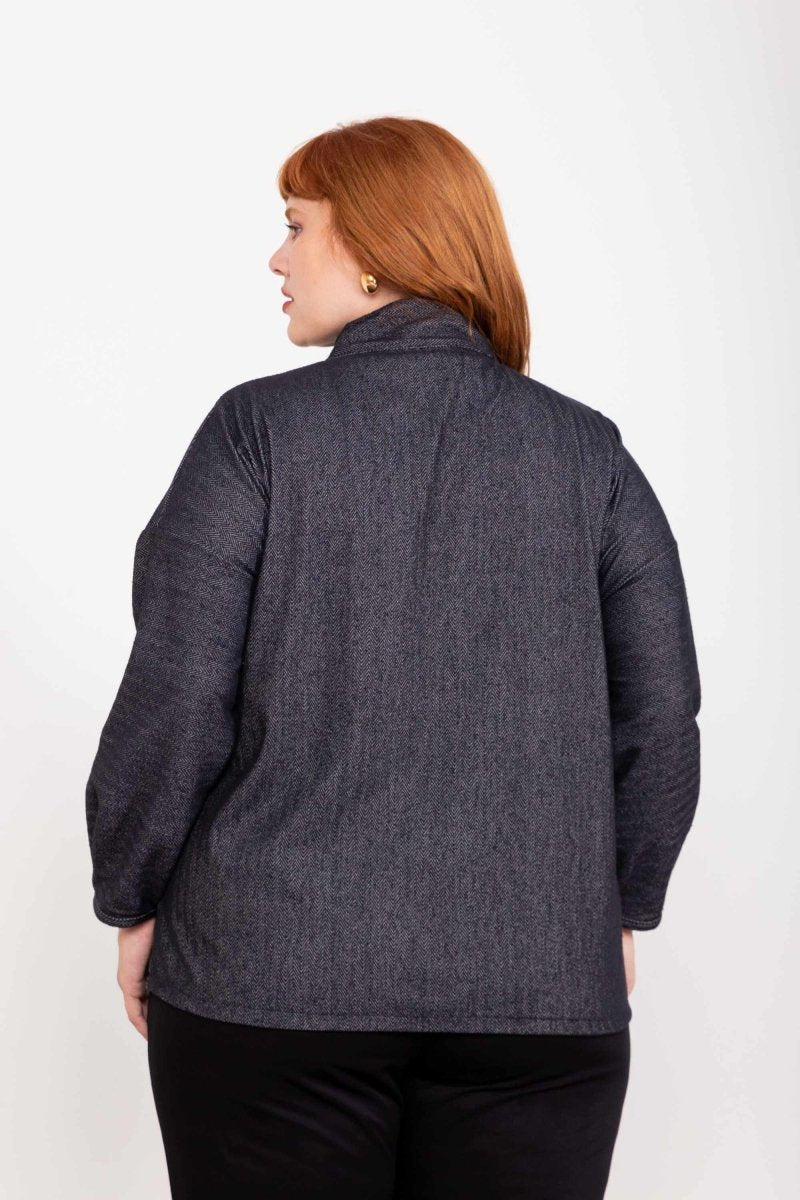 Moletom Oversized Gola Alta com Zíper - Preto - Uhnika