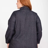 Moletom Oversized Gola Alta com Zíper - Preto - Uhnika
