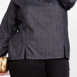 Moletom Oversized Gola Alta com Zíper - Preto - Uhnika