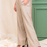 Calça Pantalona de Linho Feminina